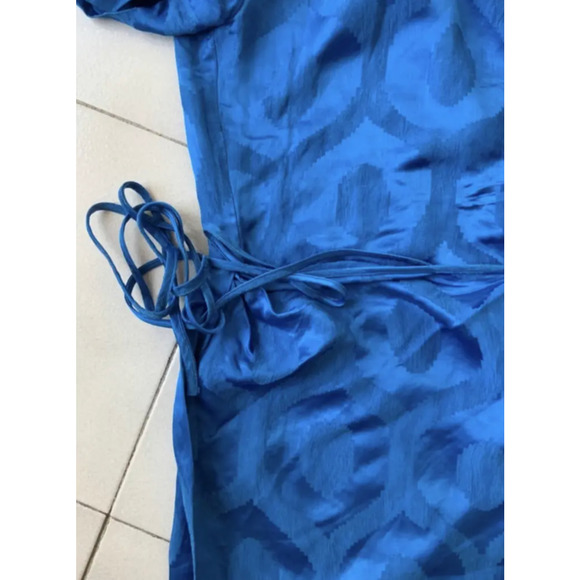 Isabel Marant 10 Jacquard Mini Wrap Dress $595 Short Sleeve Bright Royal Blue 42 - Picture 9 of 16